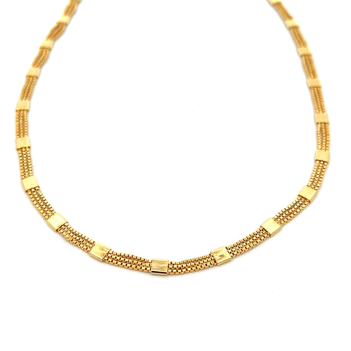 14K-gold-filled triple-strand station necklace - 16" - workshopunderground.com