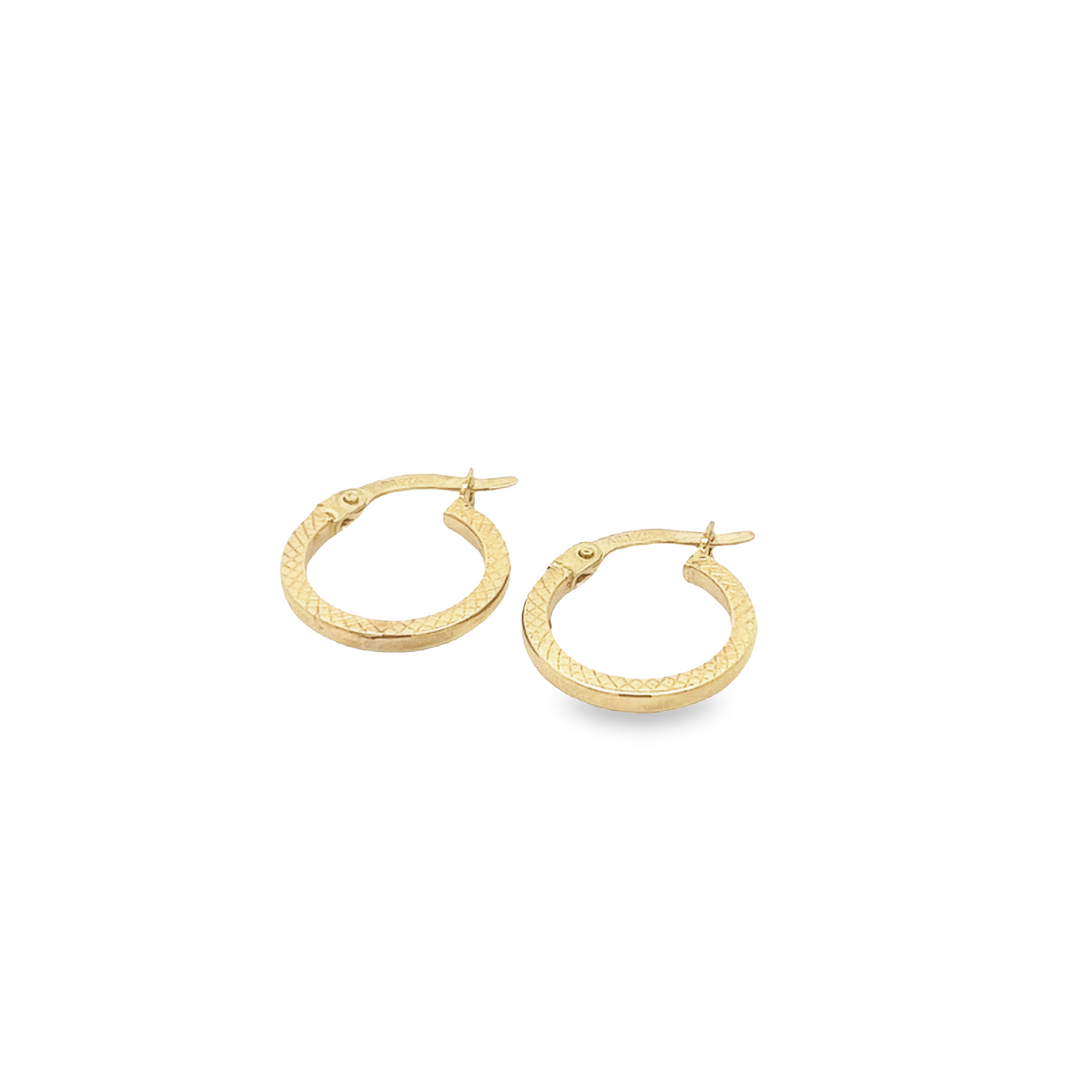 14K solid gold essentials - baby snakeskin hoops - workshopunderground.com