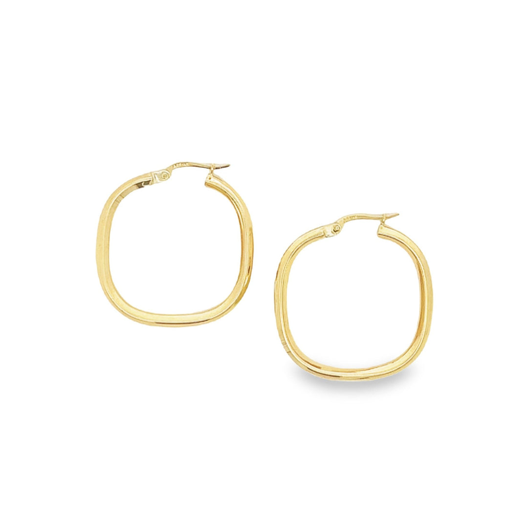 14K solid gold essentials - small knife-edge squared hoops - workshopunderground.com