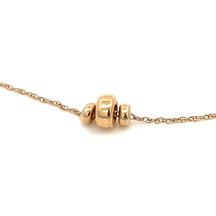 14K solid gold triple saucer floating beads necklace - workshopunderground.com