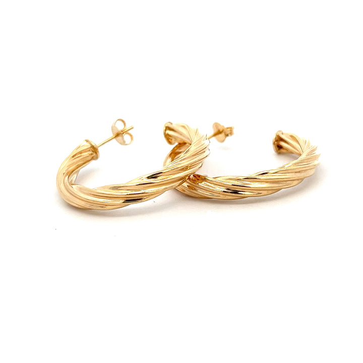 14K-gold-filled large twisted rope hoops - workshopunderground.com