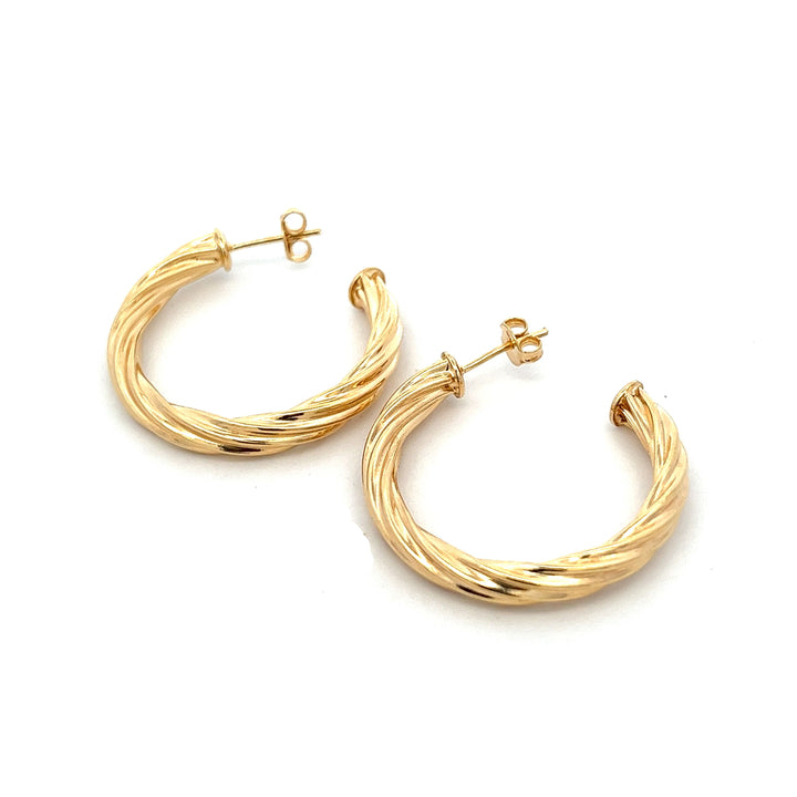 14K-gold-filled large twisted rope hoops - workshopunderground.com