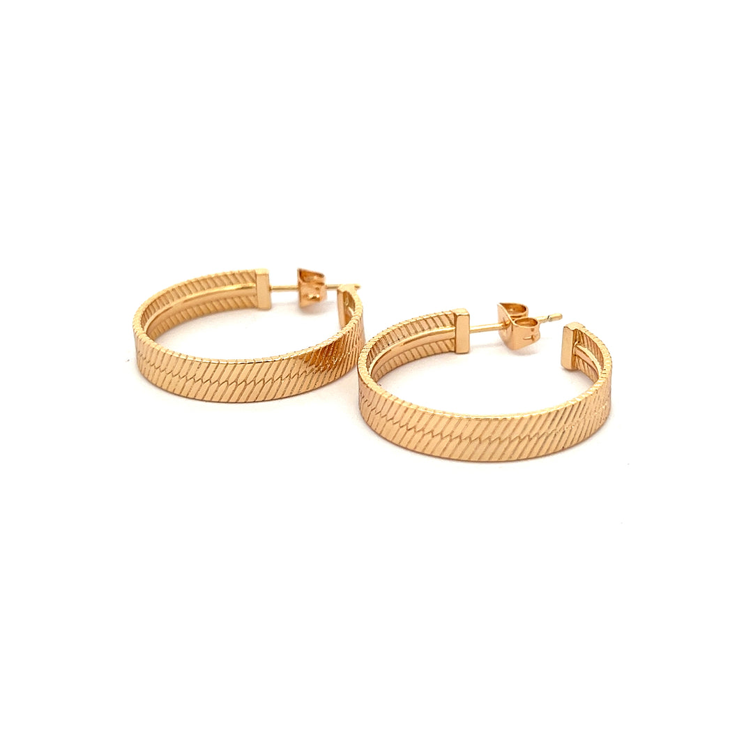 14K-gold-filled herringbone hoops - workshopunderground.com