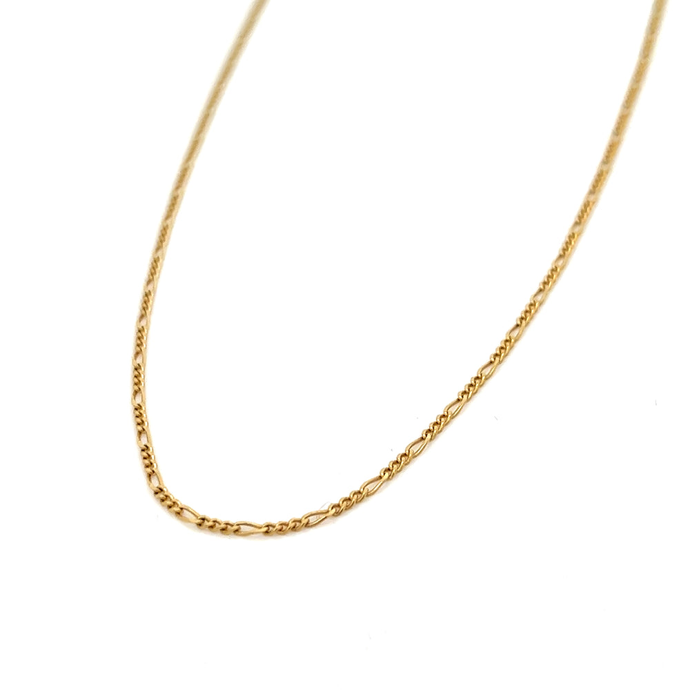 14K solid gold baby figaro chain necklace - workshopunderground.com