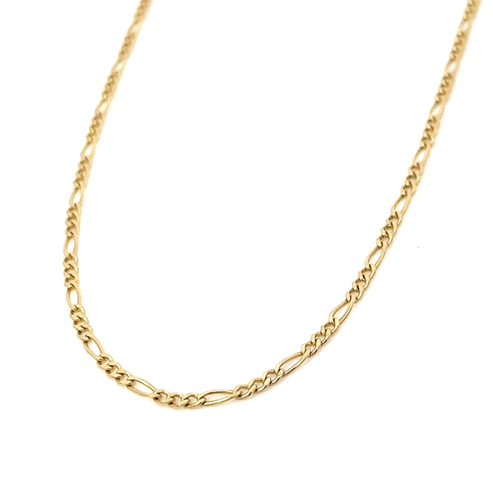 14K solid gold diamond-cut figaro chain necklace - workshopunderground.com