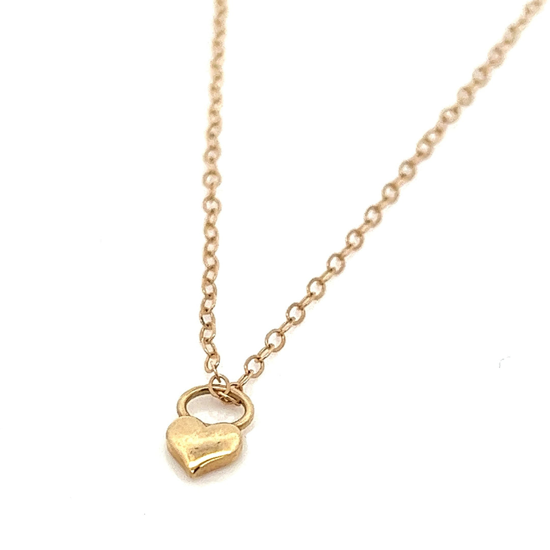 14K solid gold heart lock necklace - workshopunderground.com