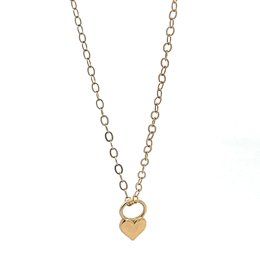 14K solid gold heart lock necklace - workshopunderground.com