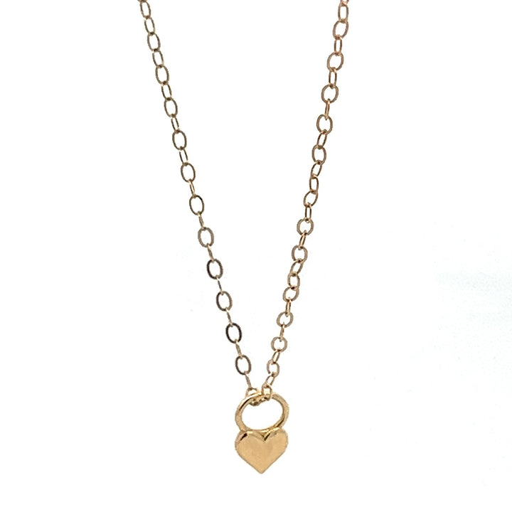 14K solid gold heart lock necklace - workshopunderground.com