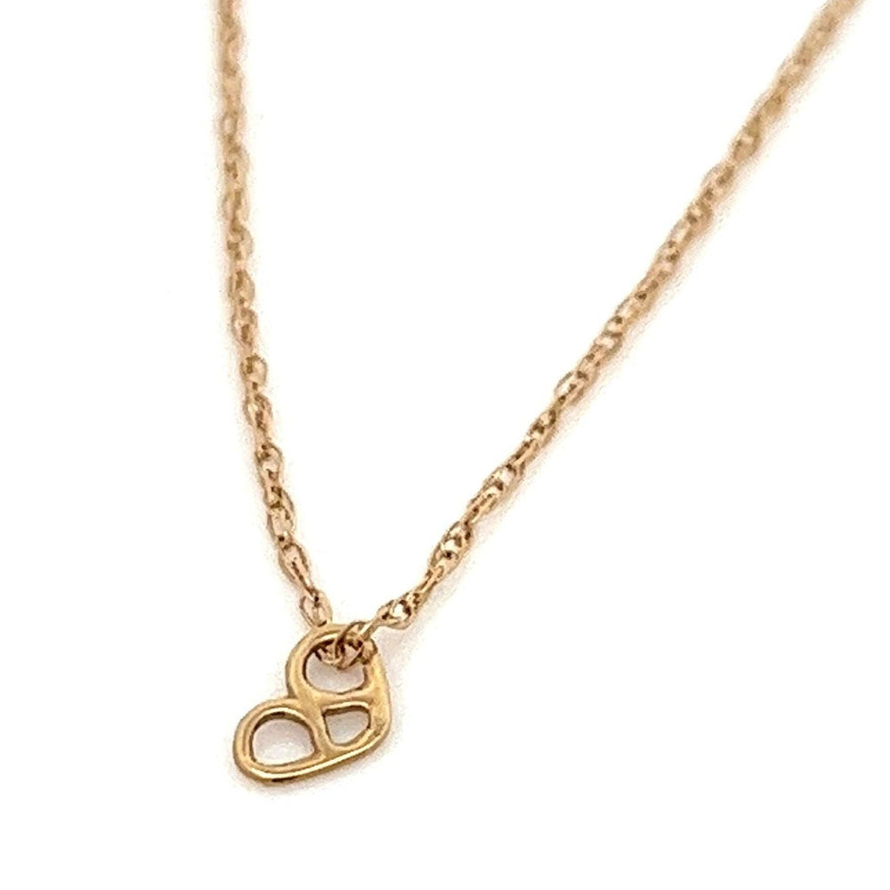 14K solid gold pretzel heart necklace - workshopunderground.com