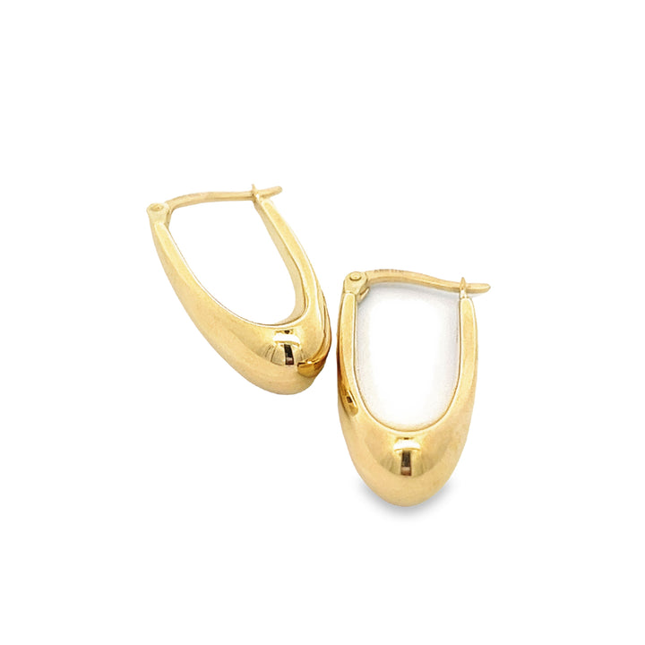 14K solid gold essentials - oval teardrop hoops - workshopunderground.com