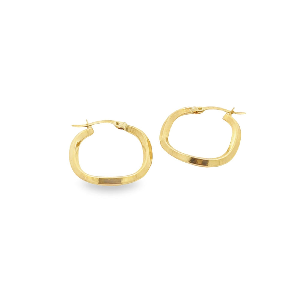 14K solid gold essentials - small knife-edge squared hoops - workshopunderground.com