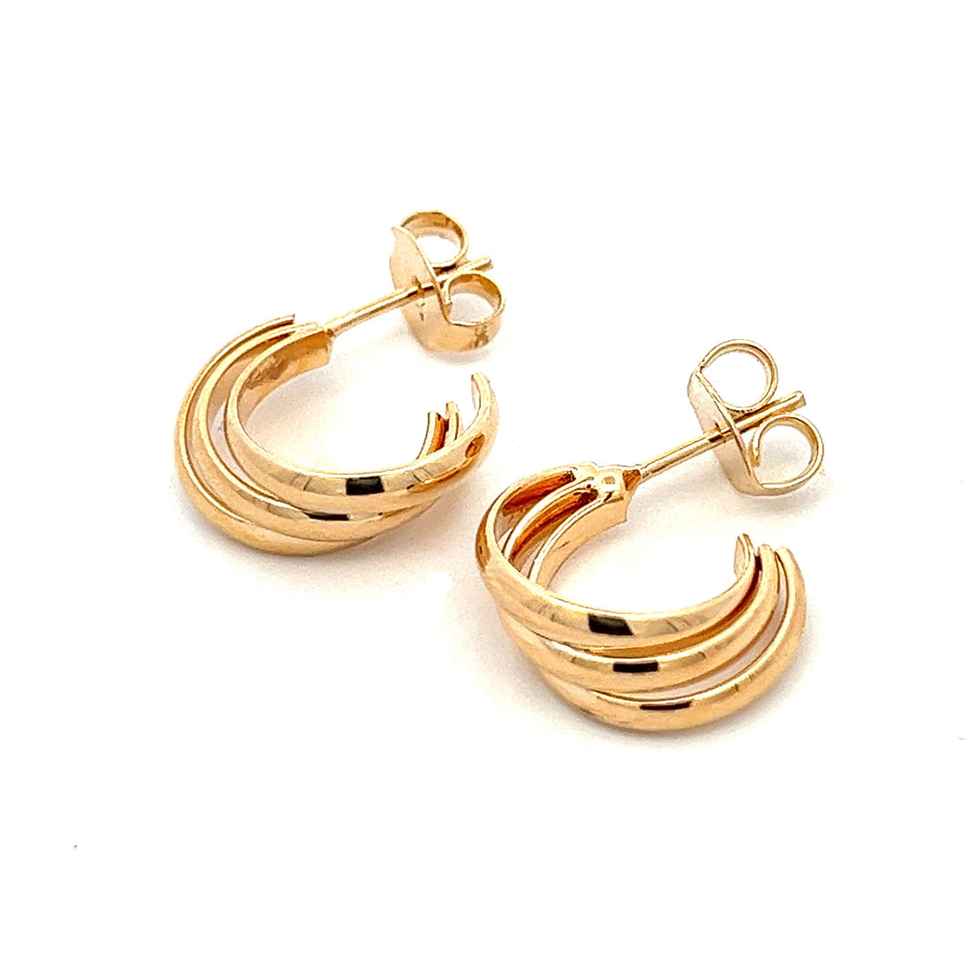 14K-gold-filled triple ring huggies - workshopunderground.com