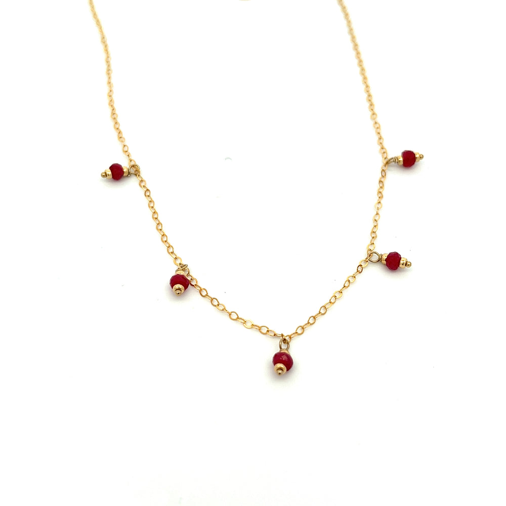 silk road - ruby dangle charm necklace - workshopunderground.com