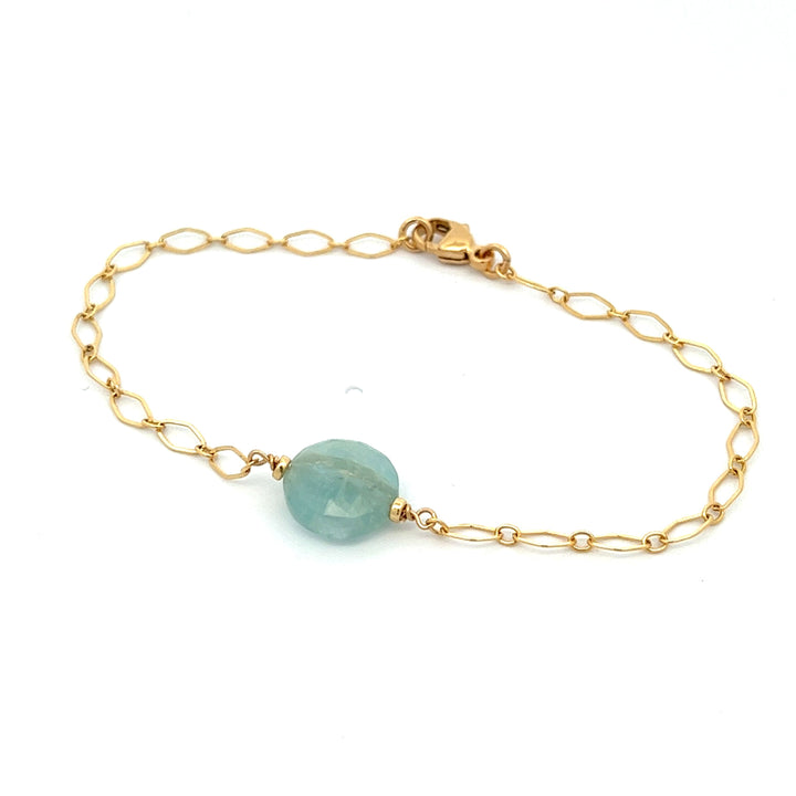 aegean - aquamarine coin bracelet - workshopunderground.com