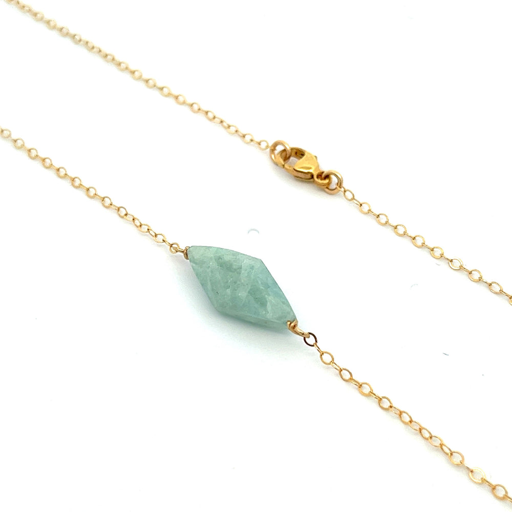 aegean - diamond-shaped aquamarine necklace - workshopunderground.com