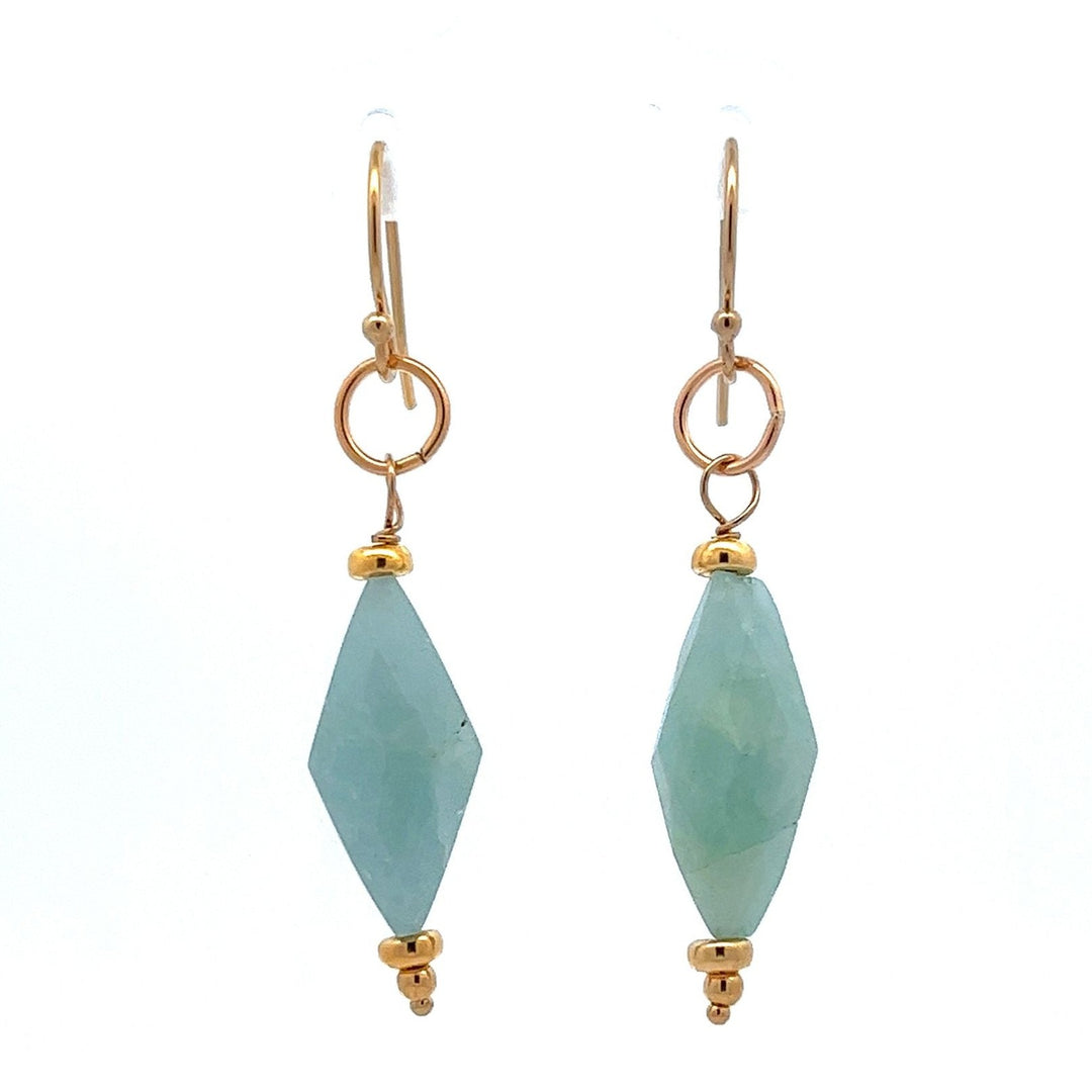 aegean - diamond-shaped aquamarine drop earrings - workshopunderground.com