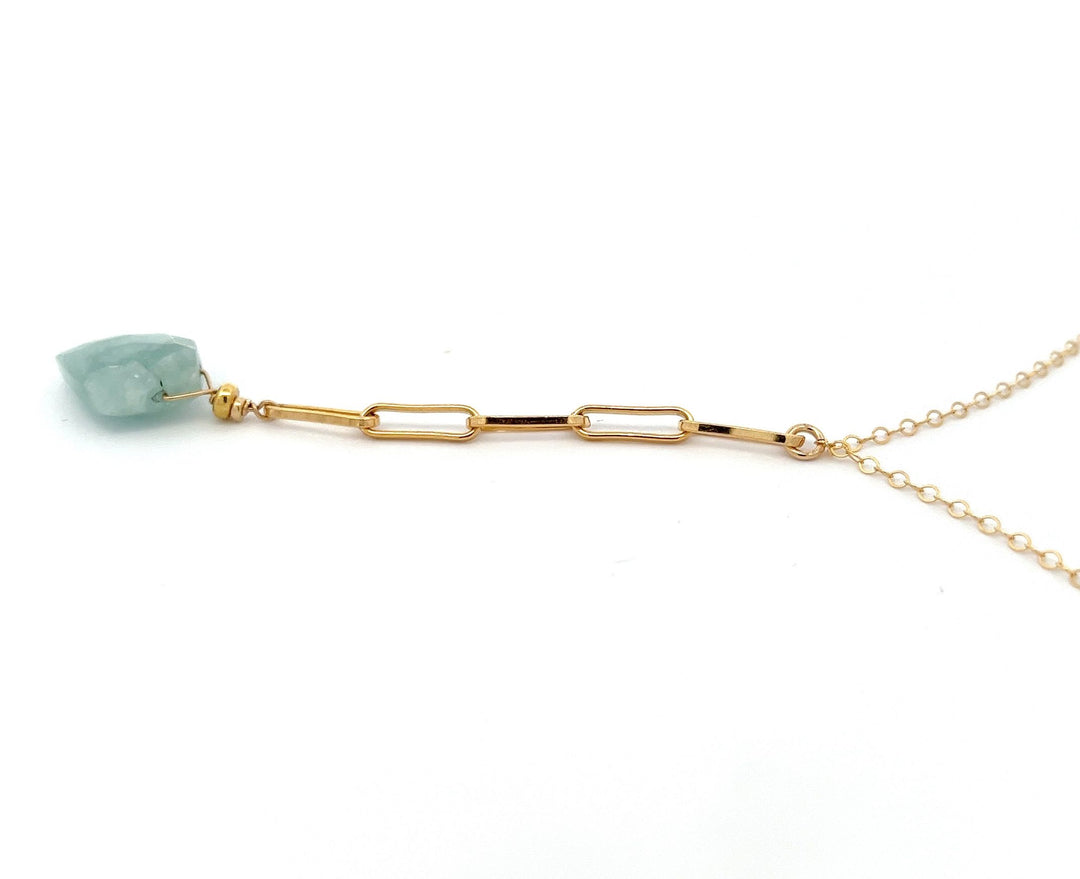aegean - aquamarine lariat necklace - workshopunderground.com