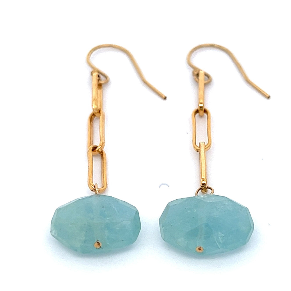 aegean - oval aquamarine drop earrings - workshopunderground.com