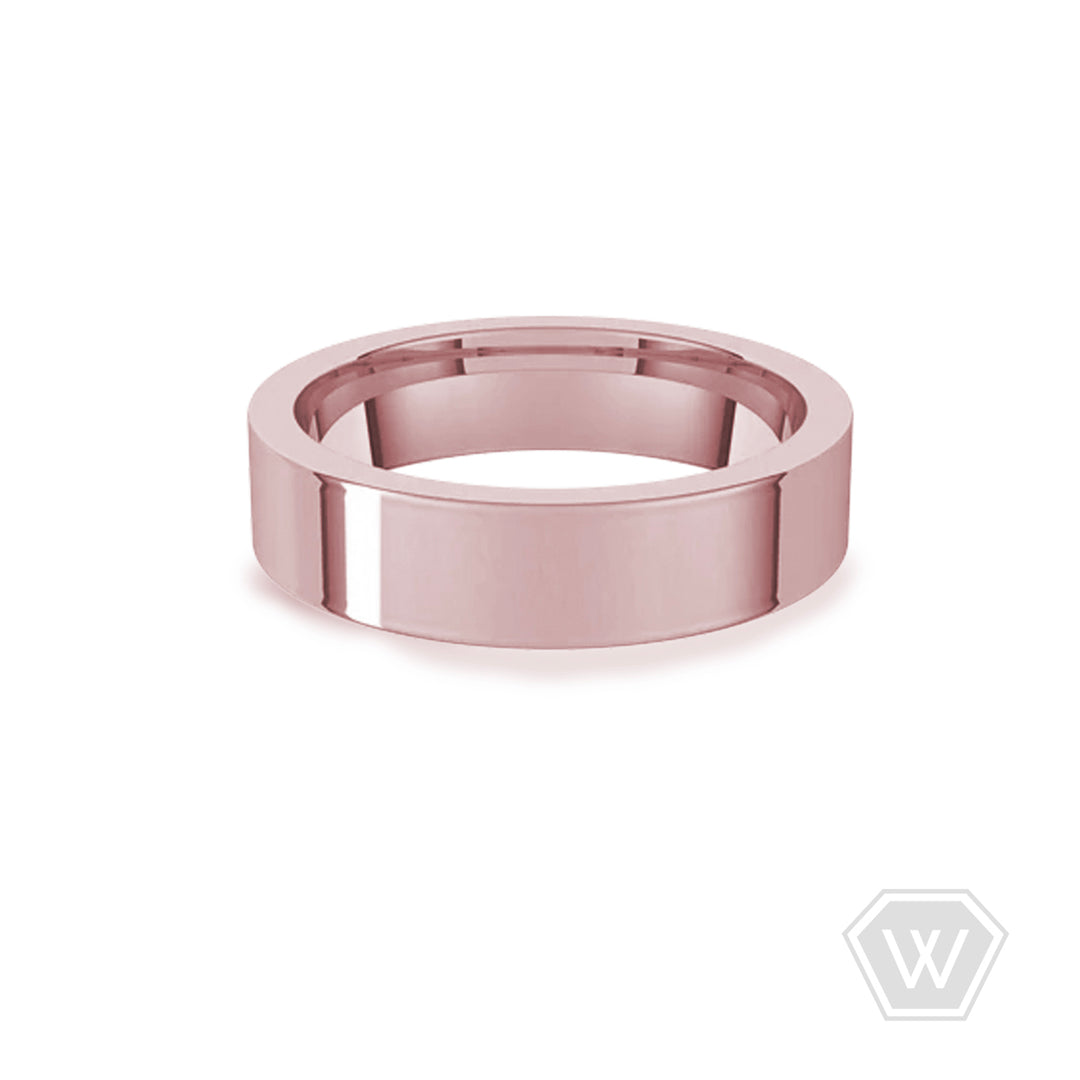 14K & 18K Flat Weddding Band - 5mm - workshopunderground.com