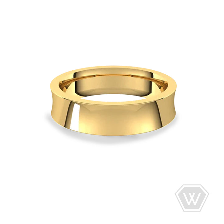 14K & 18K Concave Wedding Band - 5mm - workshopunderground.com