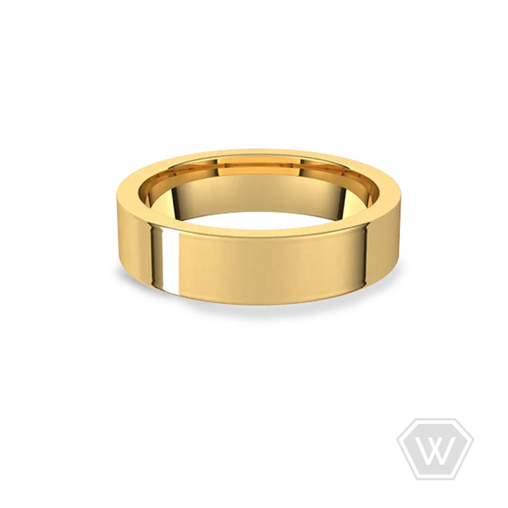 14K & 18K Flat Weddding Band - 5mm - workshopunderground.com