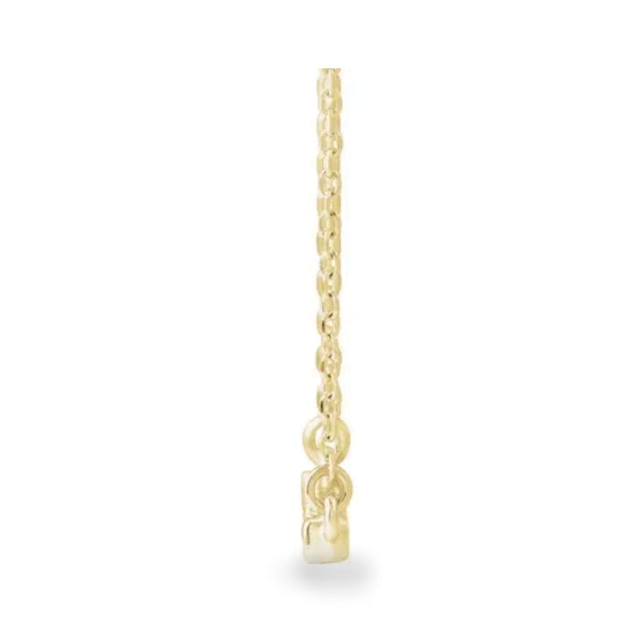 14K diamond classic bar necklace - 16" to 18" adjustable - workshopunderground.com