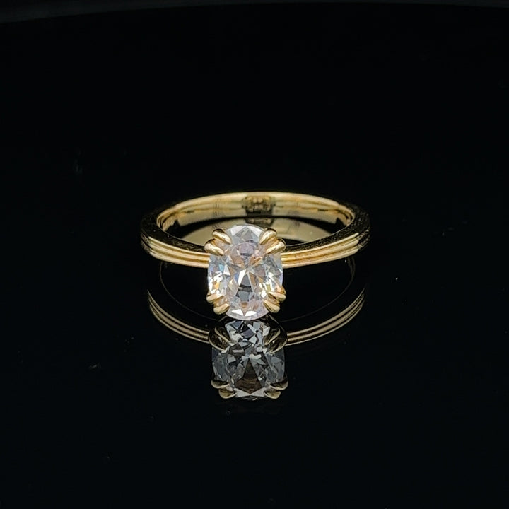 1 ctw double claw oval diamond engagement ring - workshopunderground.com