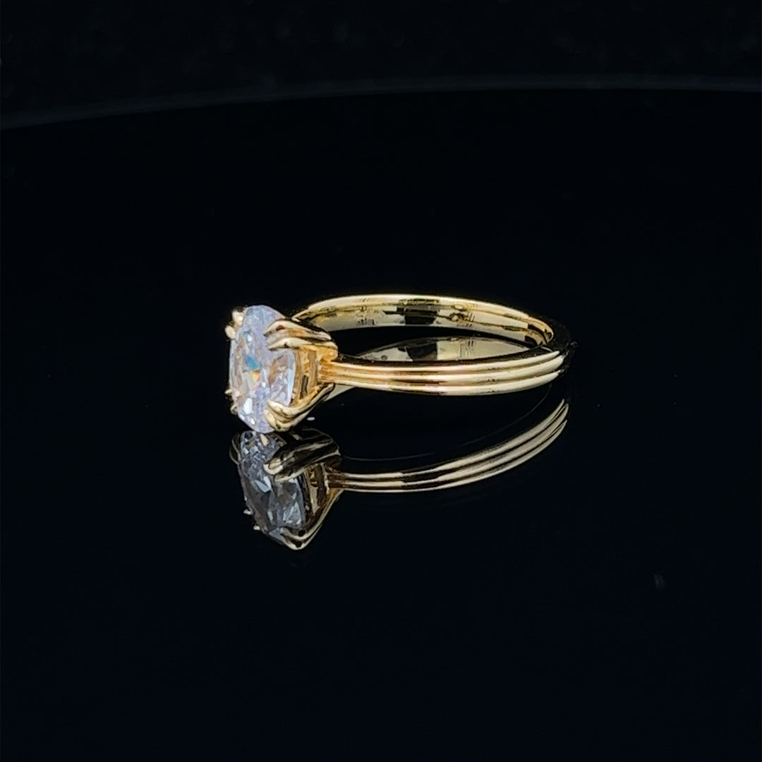 1 ctw double claw oval diamond engagement ring - workshopunderground.com