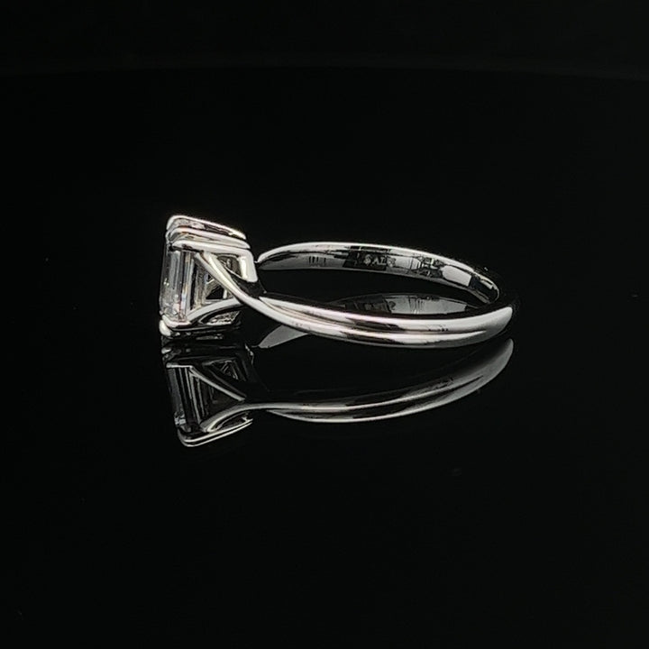 1 ctw double claw emerald-cut diamond engagement ring - workshopunderground.com