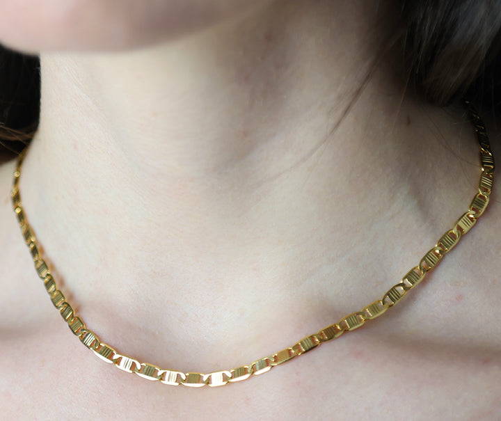 14K-gold-filled bold striped mariner necklace - 16" - workshopunderground.com