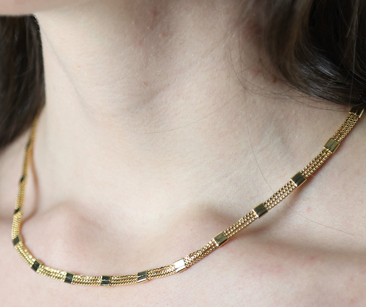 14K-gold-filled triple-strand station necklace - 16" - workshopunderground.com