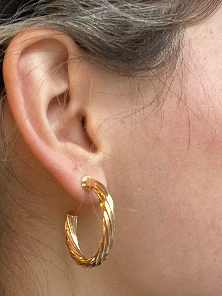 14K-gold-filled large twisted rope hoops - workshopunderground.com