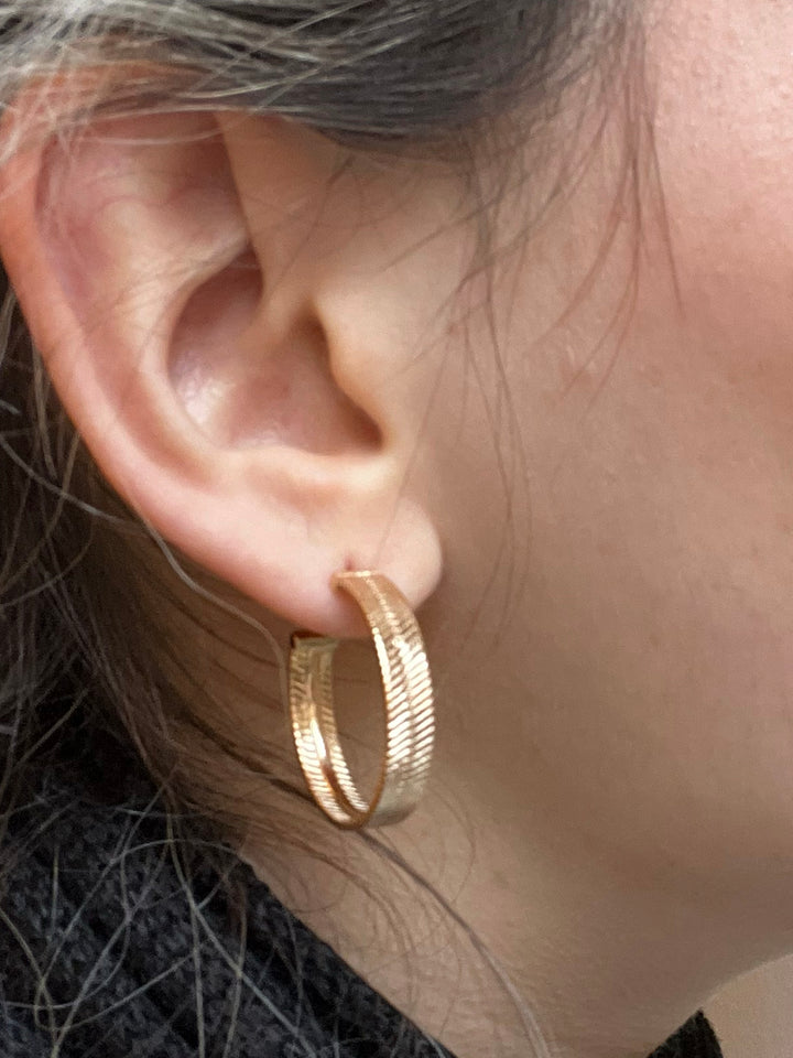 14K-gold-filled herringbone hoops - workshopunderground.com