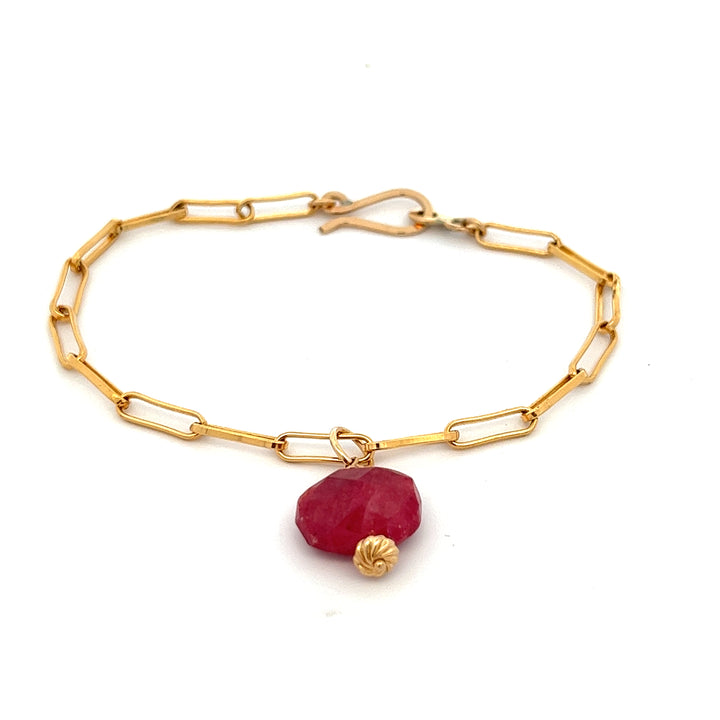 silk road - ruby barrel chain bracelet - workshopunderground.com