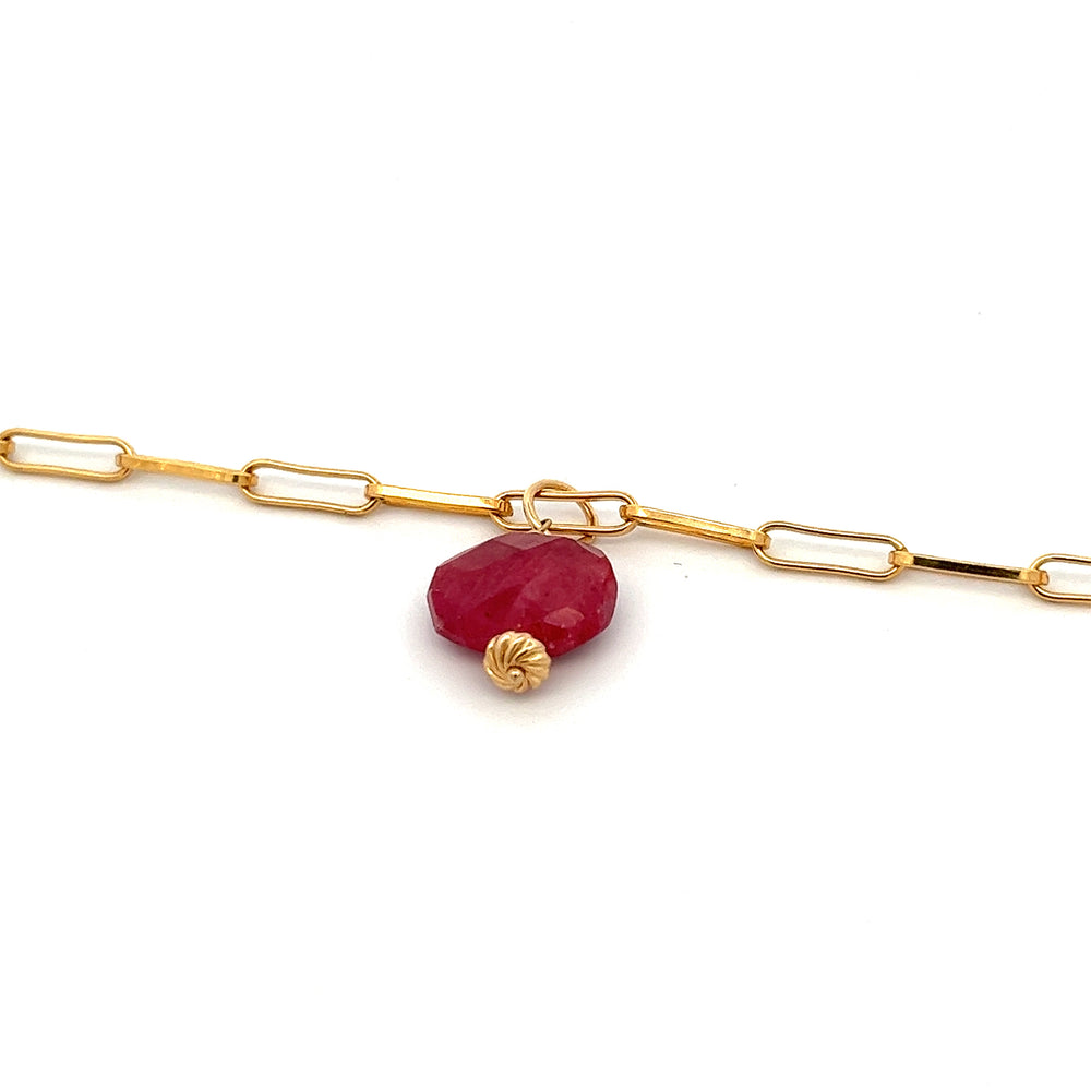 silk road - ruby barrel chain bracelet - workshopunderground.com