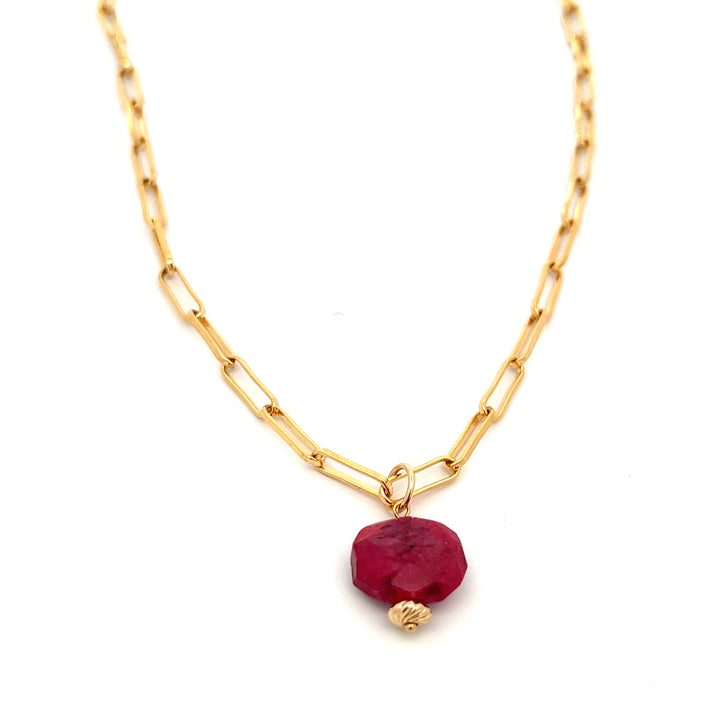 silk road - ruby barrel chain necklace - workshopunderground.com