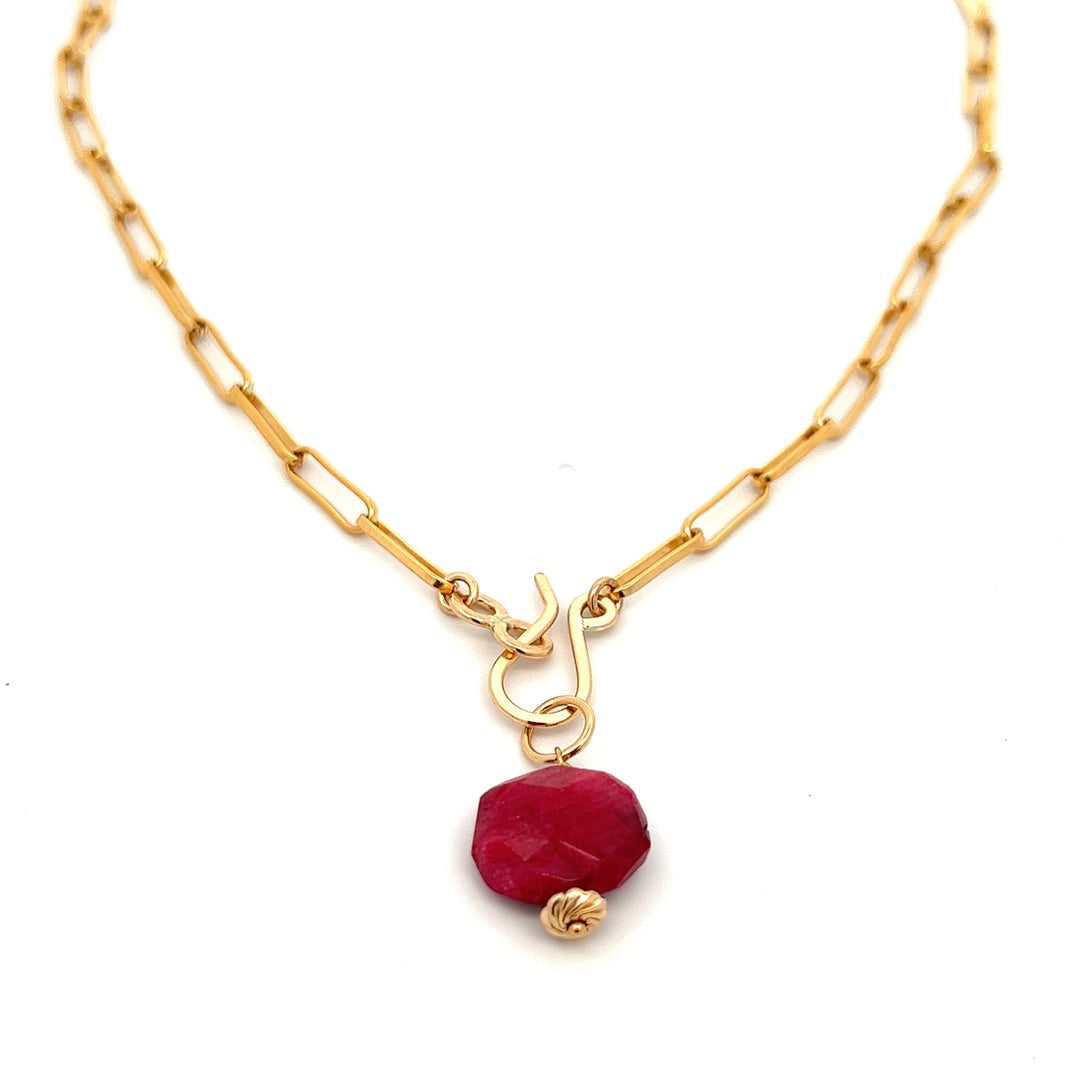 silk road - ruby barrel chain necklace - workshopunderground.com