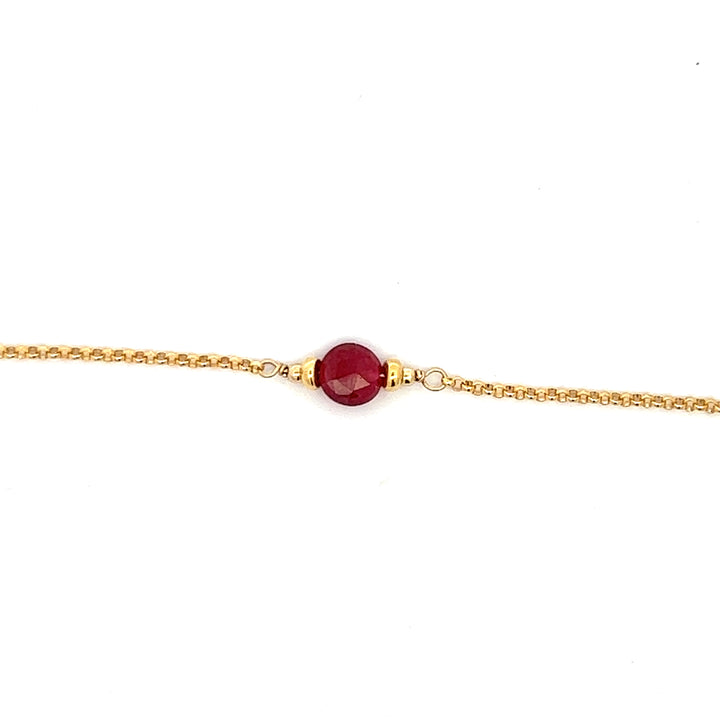 silk road - ruby faceted coin bracelet - workshopunderground.com