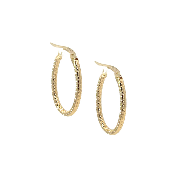 14K YG Rope Oval Hoops