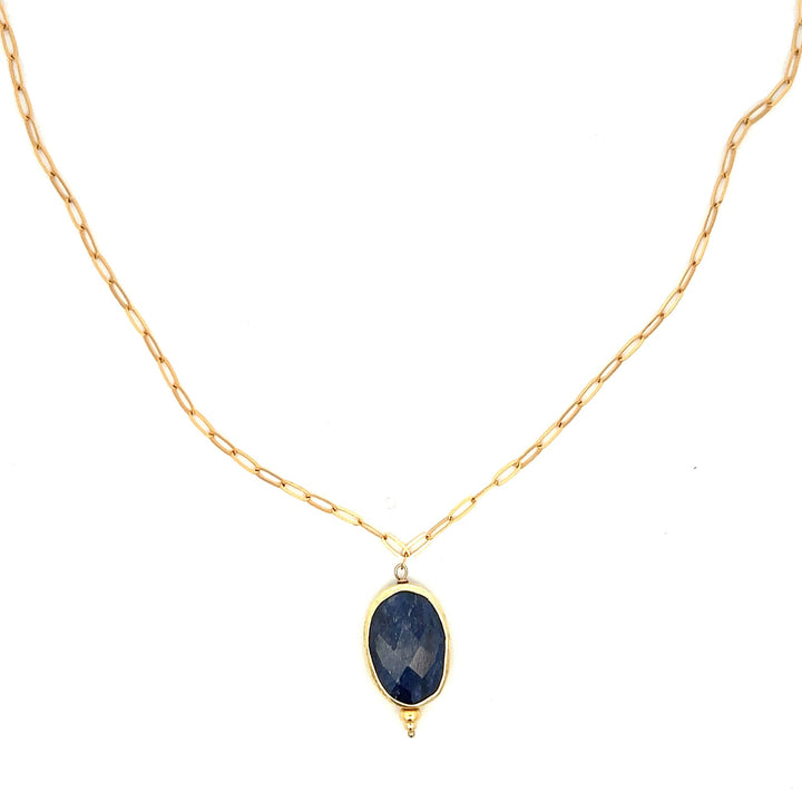 silk road - sapphire bezel necklace - workshopunderground.com