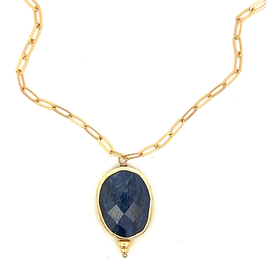 silk road - sapphire bezel necklace - workshopunderground.com