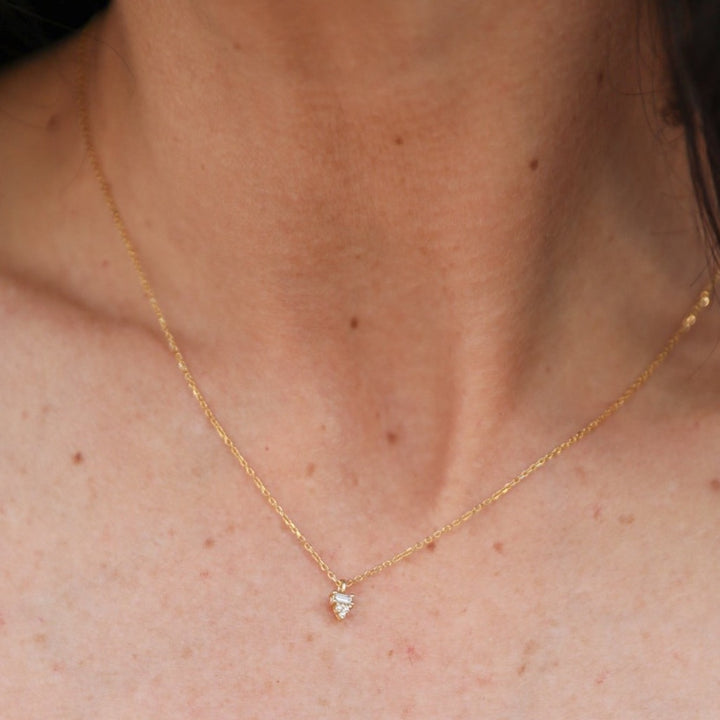 jennie kwon diamond baguette cluster necklace