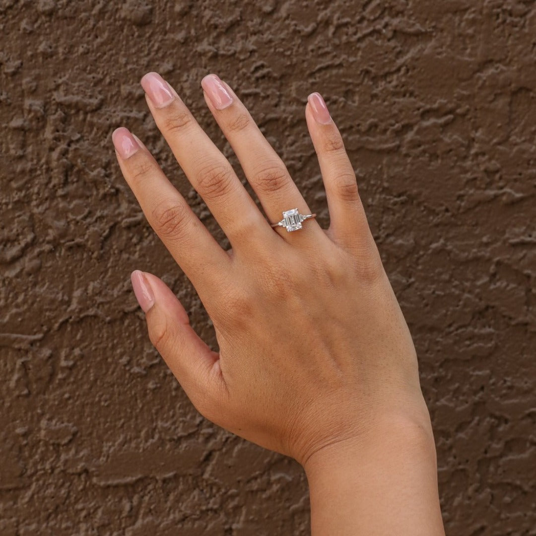 2 ctw emerald-cut diamond engagement ring