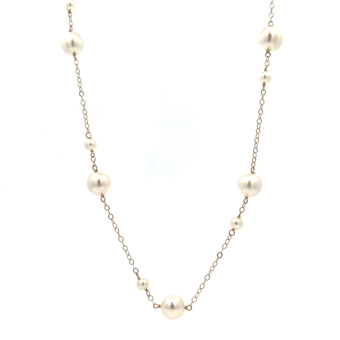 van luna - big & small akoya pearl station necklace - workshopunderground.com