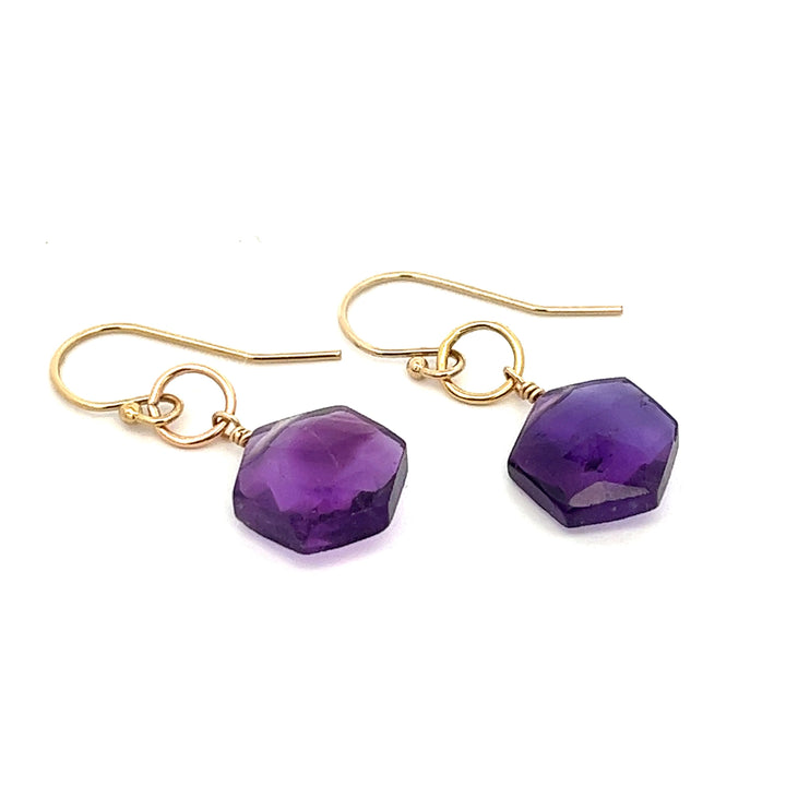 L'amethyste - hexagon drop earrings - workshopunderground.com