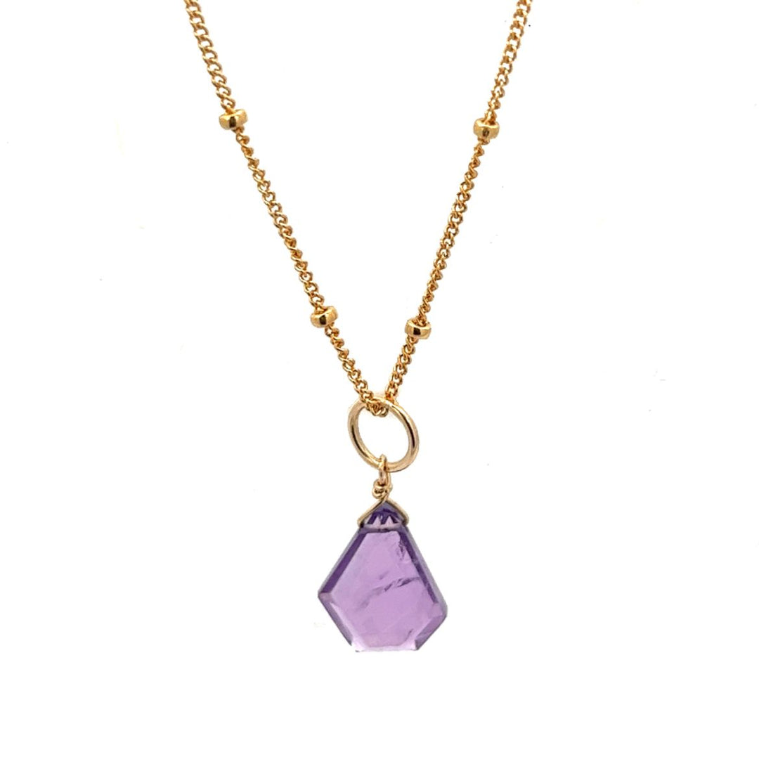 L'amethyste slice pendant necklace - natural amethyst - workshopunderground.com