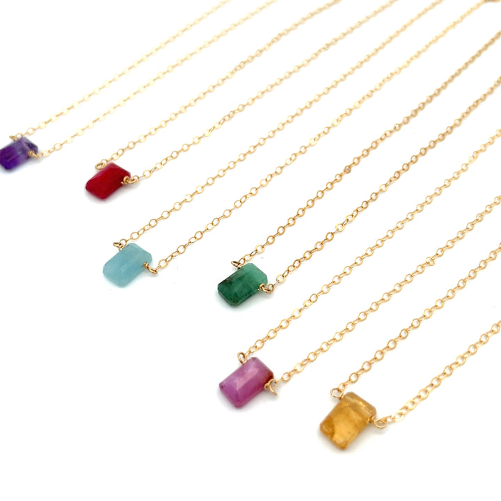 birthstone baguette necklace - workshopunderground.com