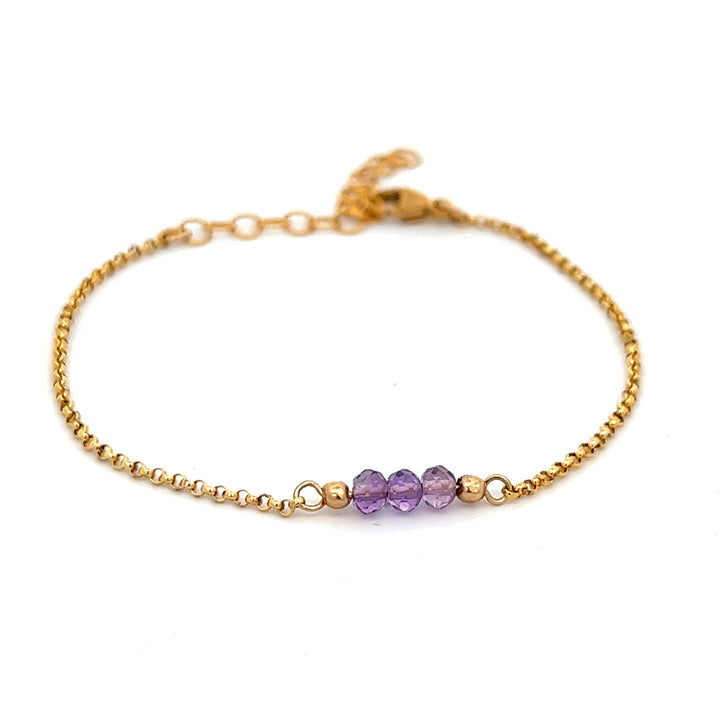 L'amethyste triplet bracelet - natural amethyst - workshopunderground.com