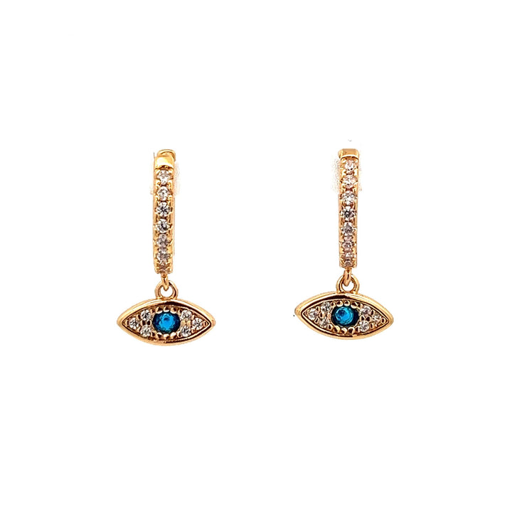 14K-gold-filled sparkly evil eye huggies - workshopunderground.com