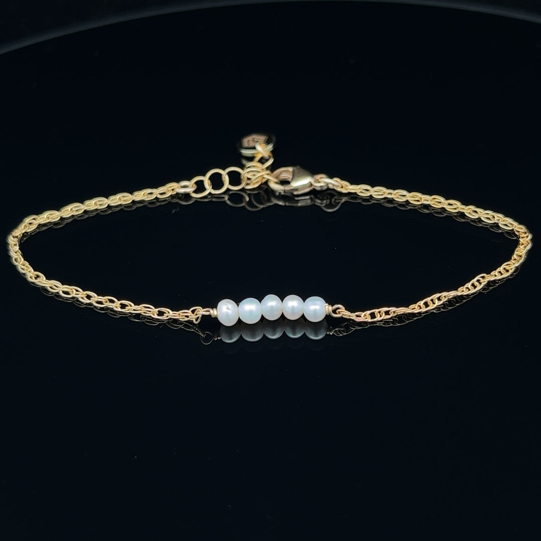 five-bar baby pearl bracelet - workshopunderground.com